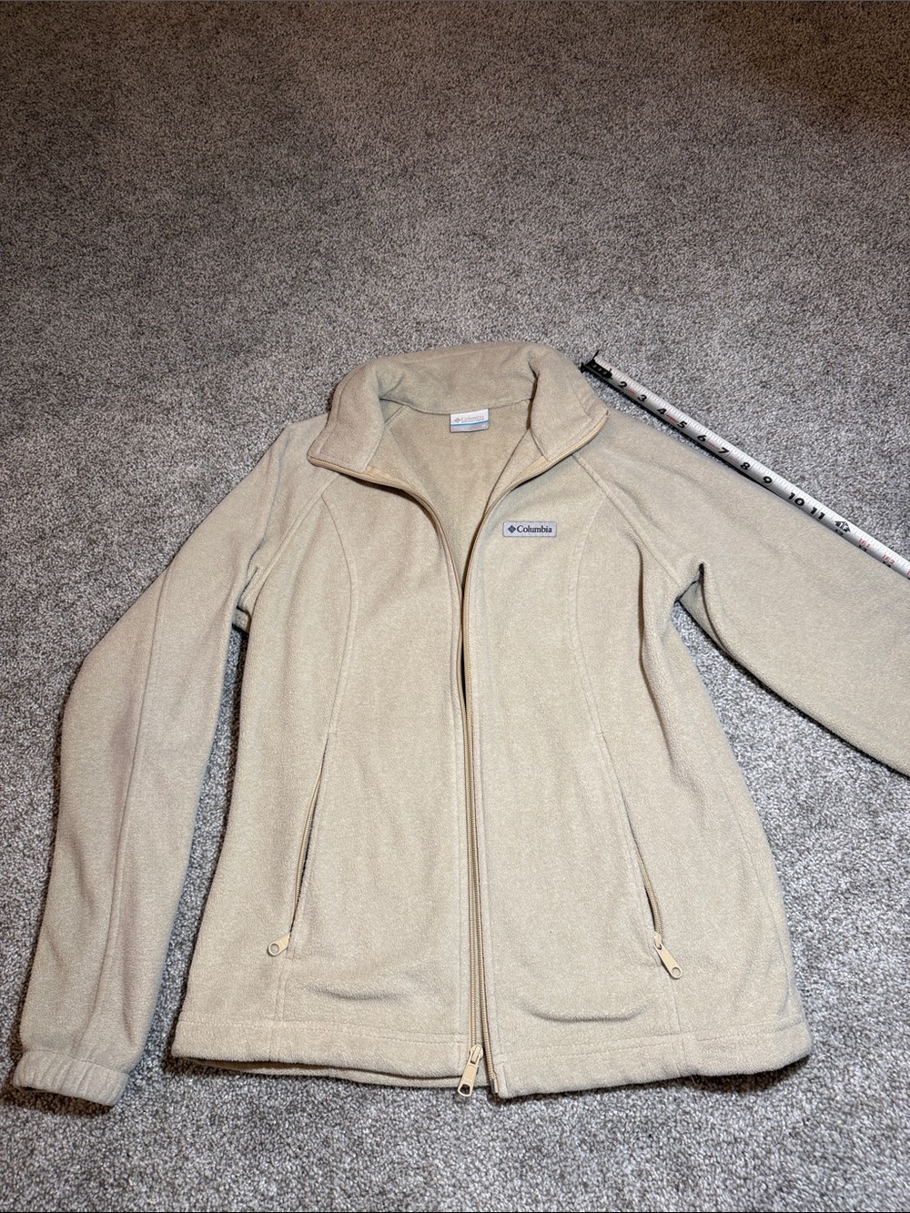 Columbia Women's Light Beige Fleece Jacket, Size Medium